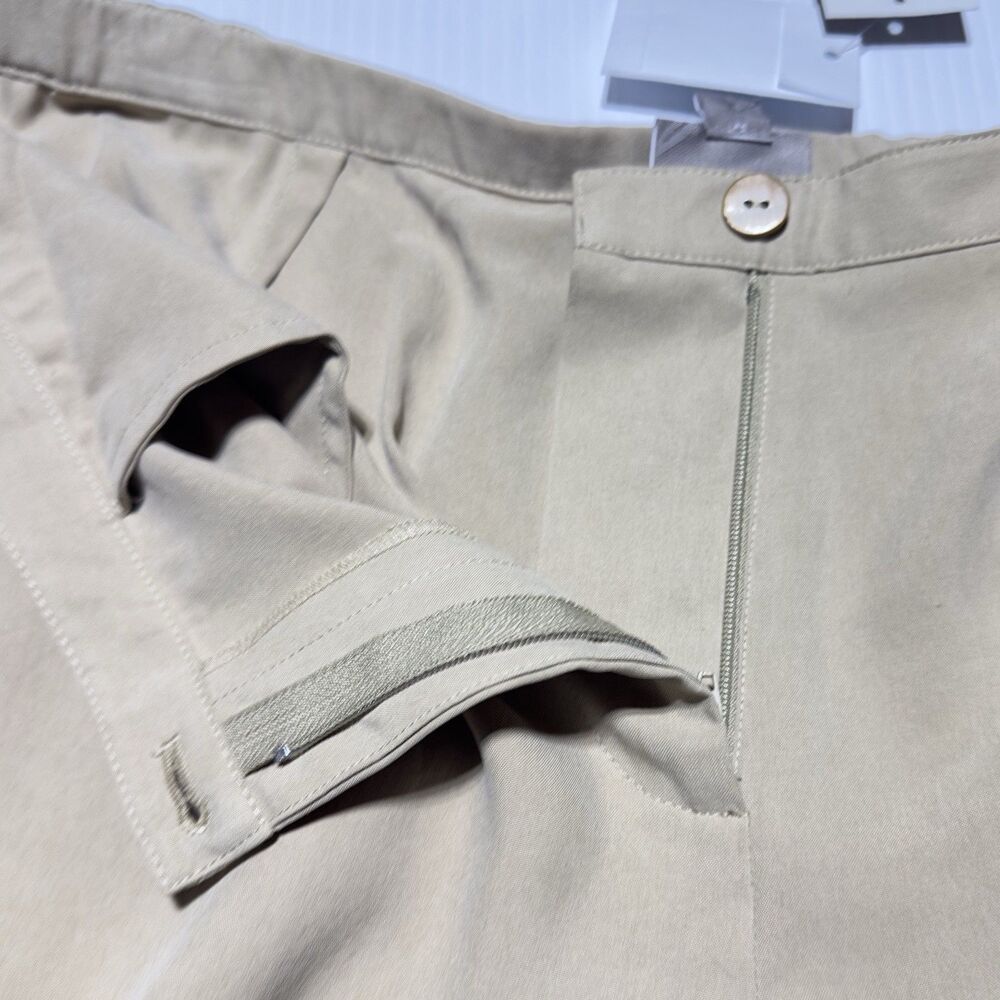 J. Jill Wide Leg 100% Silk Pants Size L Large Tan Khaki NWT - Picture 2 of 11